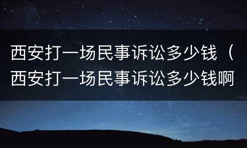 西安打一场民事诉讼多少钱（西安打一场民事诉讼多少钱啊）