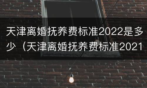 天津离婚抚养费标准2022是多少（天津离婚抚养费标准2021）