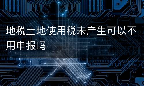 地税土地使用税未产生可以不用申报吗