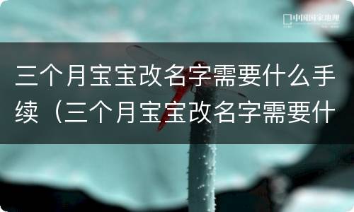 三个月宝宝改名字需要什么手续（三个月宝宝改名字需要什么手续和费用）
