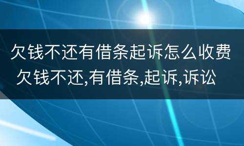 欠钱不还有借条起诉怎么收费 欠钱不还,有借条,起诉,诉讼费谁承担