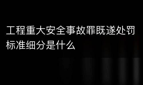 工程重大安全事故罪既遂处罚标准细分是什么