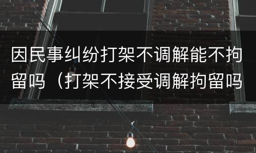 因民事纠纷打架不调解能不拘留吗（打架不接受调解拘留吗）