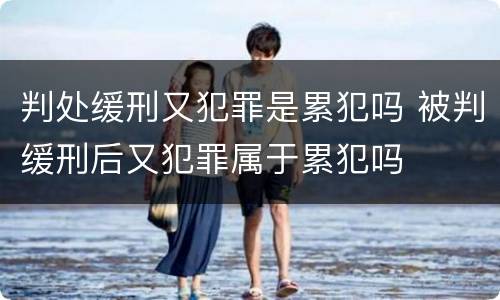 判处缓刑又犯罪是累犯吗 被判缓刑后又犯罪属于累犯吗