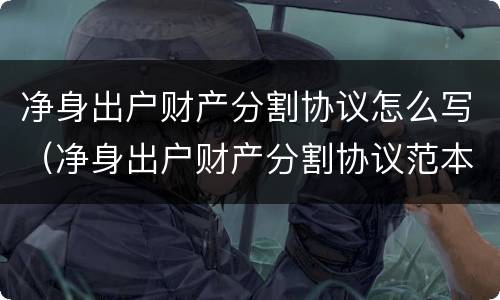 净身出户财产分割协议怎么写（净身出户财产分割协议范本）