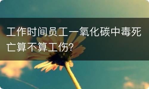 工作时间员工一氧化碳中毒死亡算不算工伤？