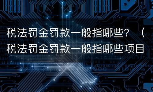 税法罚金罚款一般指哪些？（税法罚金罚款一般指哪些项目）