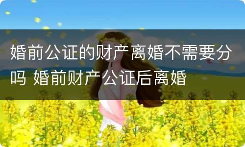 婚前公证的财产离婚不需要分吗 婚前财产公证后离婚