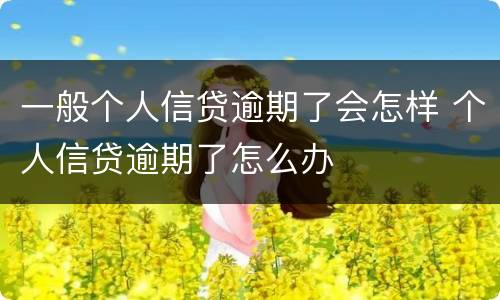一般个人信贷逾期了会怎样 个人信贷逾期了怎么办
