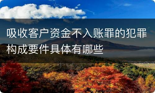 吸收客户资金不入账罪的犯罪构成要件具体有哪些