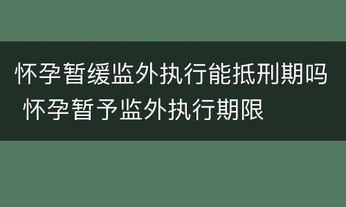 怀孕暂缓监外执行能抵刑期吗 怀孕暂予监外执行期限