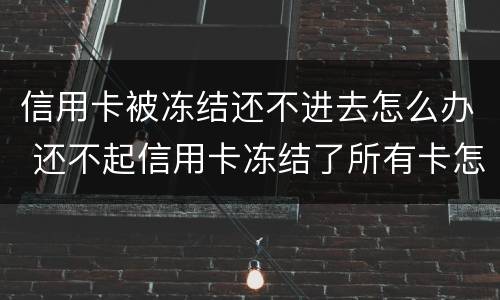 信用卡被冻结还不进去怎么办 还不起信用卡冻结了所有卡怎么办
