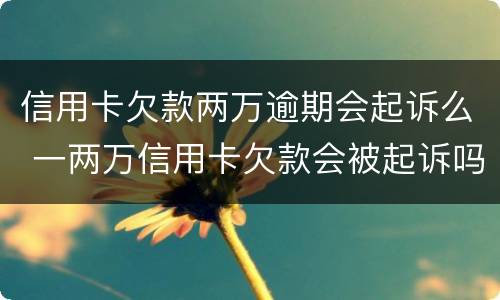 信用卡欠款两万逾期会起诉么 一两万信用卡欠款会被起诉吗