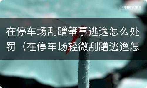 在停车场刮蹭肇事逃逸怎么处罚（在停车场轻微刮蹭逃逸怎么处理 如果他车走了）