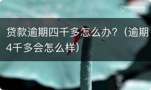 贷款逾期四千多怎么办?（逾期4千多会怎么样）