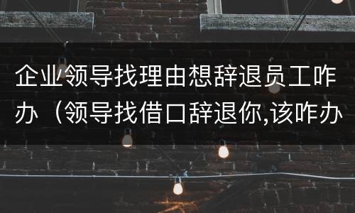 企业领导找理由想辞退员工咋办（领导找借口辞退你,该咋办）