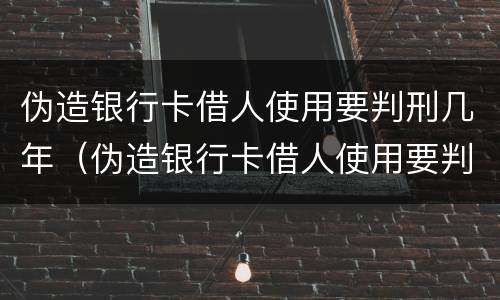 伪造银行卡借人使用要判刑几年（伪造银行卡借人使用要判刑几年呢）