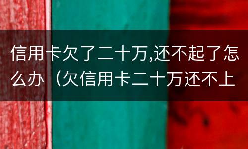 信用卡欠了二十万,还不起了怎么办（欠信用卡二十万还不上怎么办）