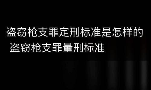 盗窃枪支罪定刑标准是怎样的 盗窃枪支罪量刑标准
