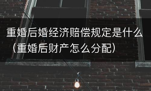 重婚后婚经济赔偿规定是什么（重婚后财产怎么分配）