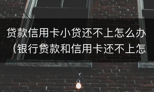 贷款信用卡小贷还不上怎么办（银行贷款和信用卡还不上怎么办）