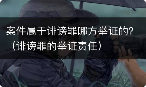 案件属于诽谤罪哪方举证的？（诽谤罪的举证责任）