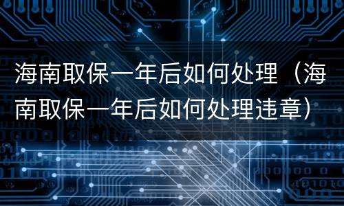 海南取保一年后如何处理（海南取保一年后如何处理违章）