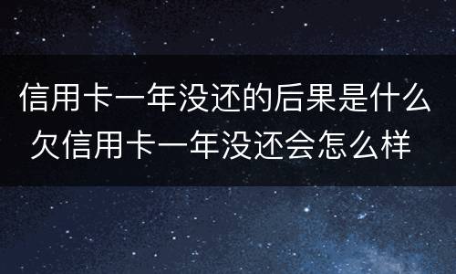信用卡一年没还的后果是什么 欠信用卡一年没还会怎么样