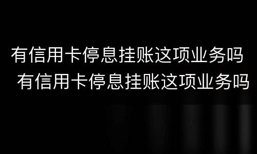 有信用卡停息挂账这项业务吗 有信用卡停息挂账这项业务吗