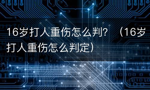 16岁打人重伤怎么判？（16岁打人重伤怎么判定）