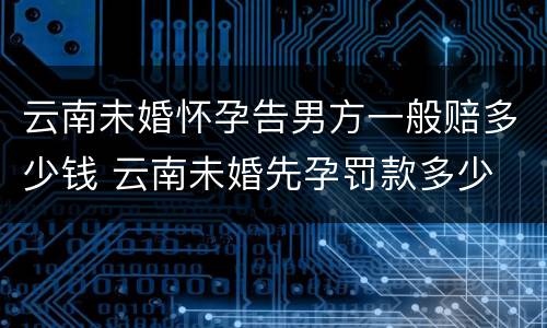 云南未婚怀孕告男方一般赔多少钱 云南未婚先孕罚款多少
