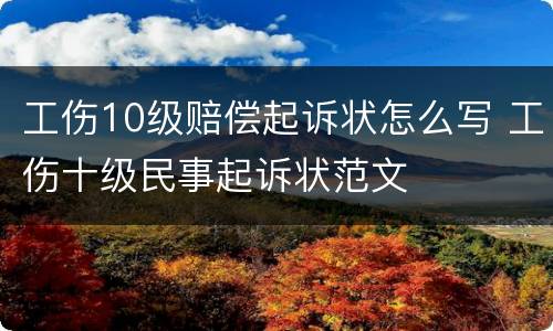 工伤10级赔偿起诉状怎么写 工伤十级民事起诉状范文