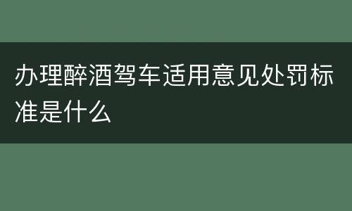 办理醉酒驾车适用意见处罚标准是什么