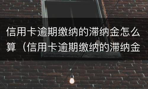 信用卡逾期缴纳的滞纳金怎么算（信用卡逾期缴纳的滞纳金怎么算的）