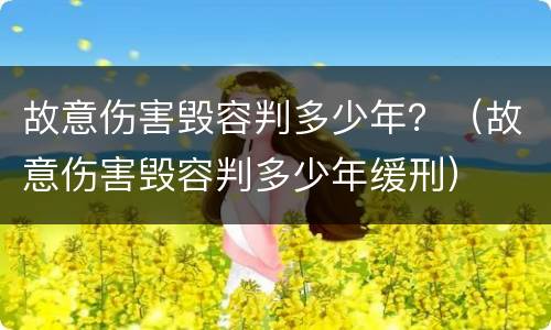 故意伤害毁容判多少年？（故意伤害毁容判多少年缓刑）