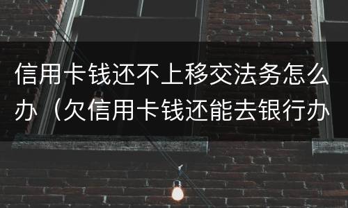 信用卡钱还不上移交法务怎么办（欠信用卡钱还能去银行办业务）