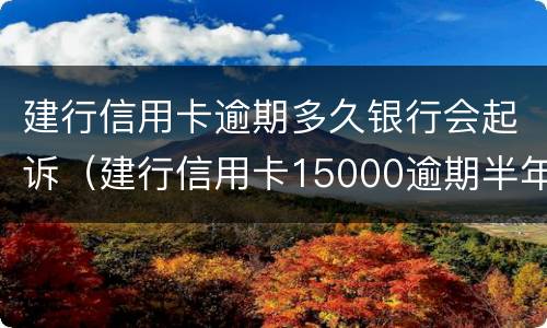 建行信用卡逾期多久银行会起诉（建行信用卡15000逾期半年会不会起诉）