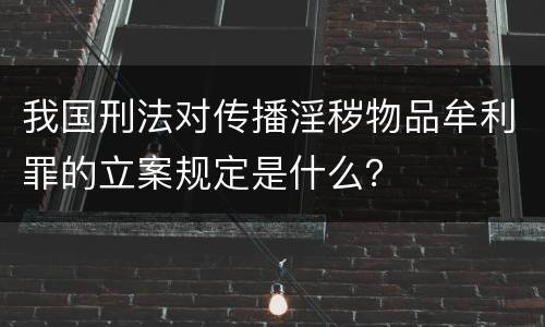 我国刑法对传播淫秽物品牟利罪的立案规定是什么？