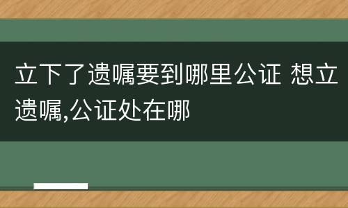 立下了遗嘱要到哪里公证 想立遗嘱,公证处在哪