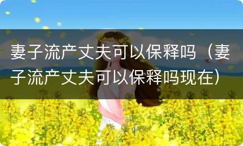 妻子流产丈夫可以保释吗（妻子流产丈夫可以保释吗现在）