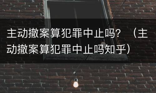 主动撤案算犯罪中止吗？（主动撤案算犯罪中止吗知乎）