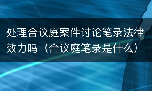 处理合议庭案件讨论笔录法律效力吗（合议庭笔录是什么）