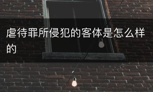 虐待罪所侵犯的客体是怎么样的