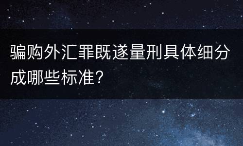 骗购外汇罪既遂量刑具体细分成哪些标准?