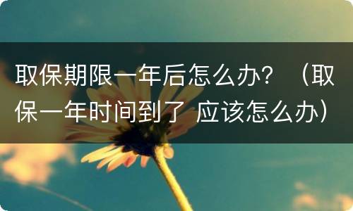 取保期限一年后怎么办？（取保一年时间到了 应该怎么办）