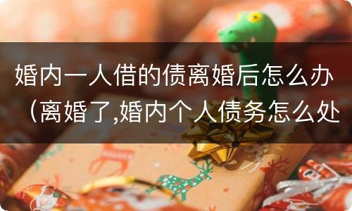 婚内一人借的债离婚后怎么办（离婚了,婚内个人债务怎么处理）