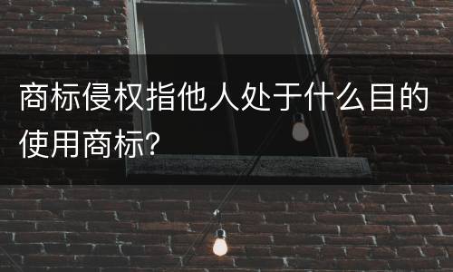 商标侵权指他人处于什么目的使用商标？