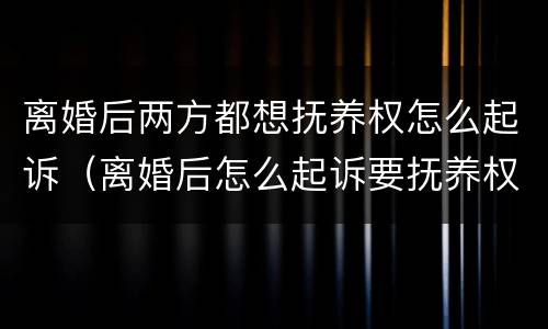 离婚后两方都想抚养权怎么起诉（离婚后怎么起诉要抚养权）
