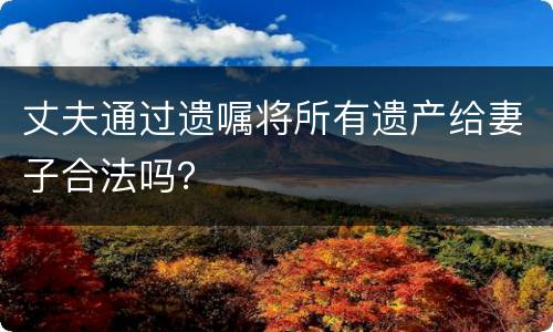 丈夫通过遗嘱将所有遗产给妻子合法吗？