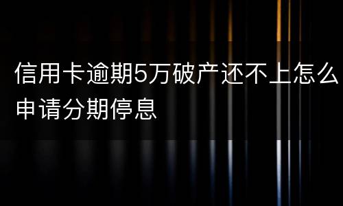 信用卡逾期5万破产还不上怎么申请分期停息